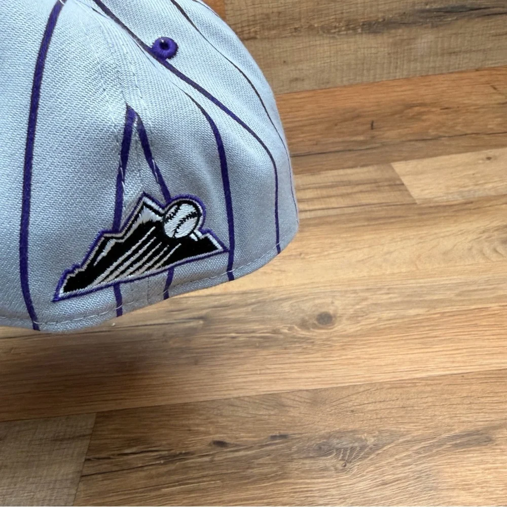 Vtg Colorado Rockies Hat New size S/M Era Black and White 39THIRTY Cap